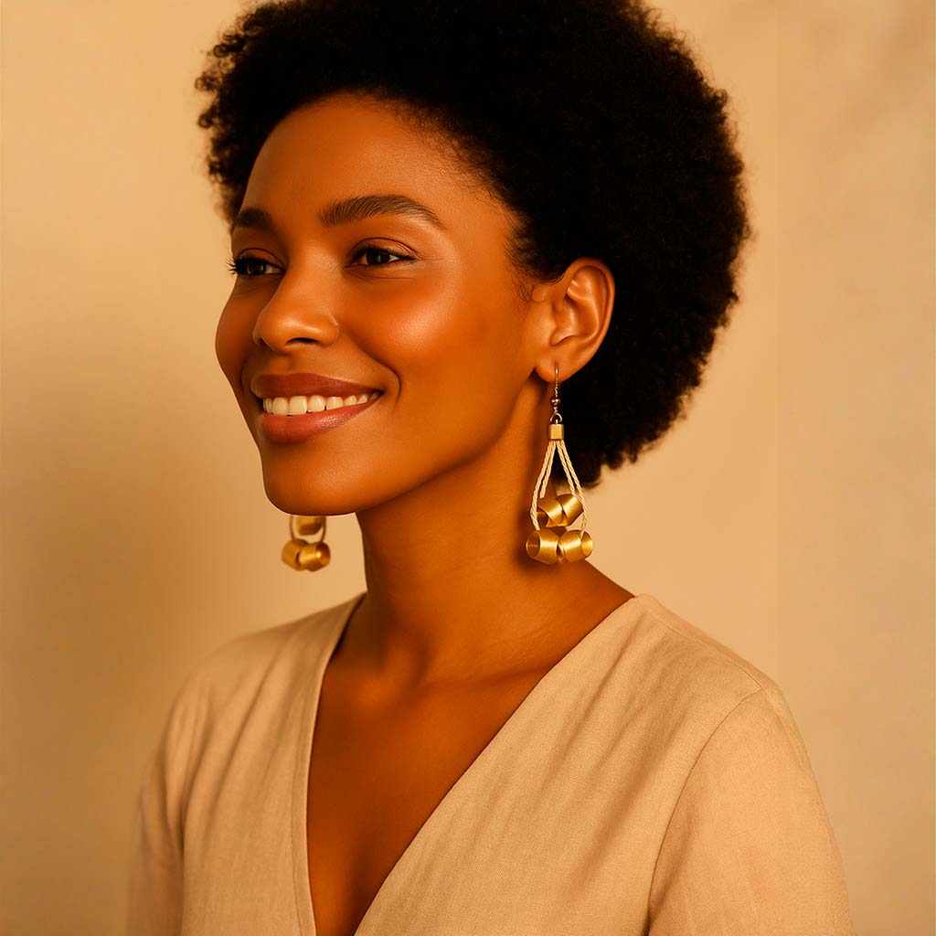 Brinco orvalho dourado