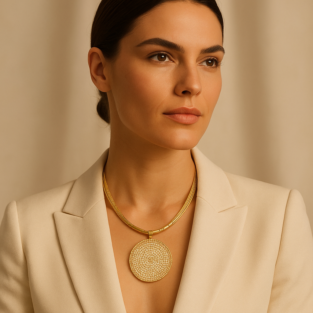 Colar de Teias Metalizadas