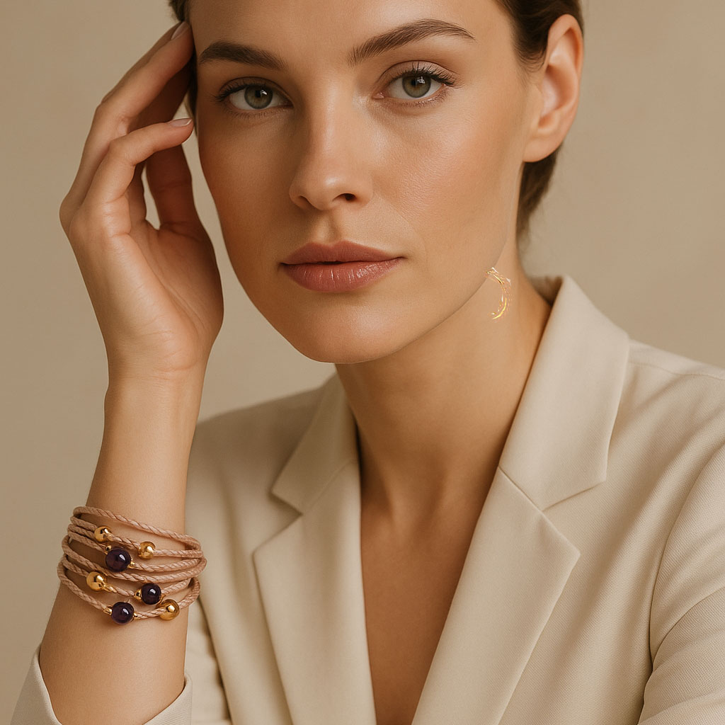 Bracelete Pedraria na palha